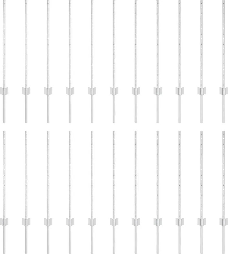 vidaXL Kerítésoszlop 22 pcs Ezüst 120 cm Acél