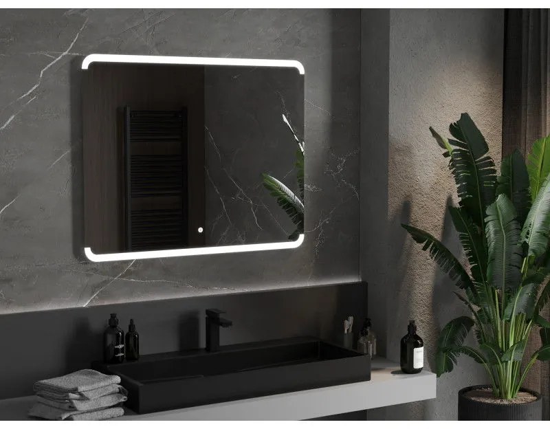 Mexen Nida, LED fürdoszobai tükör háttérvilágítással 100x80 cm, 6000K, páramentes, 9806-100-080-611-00