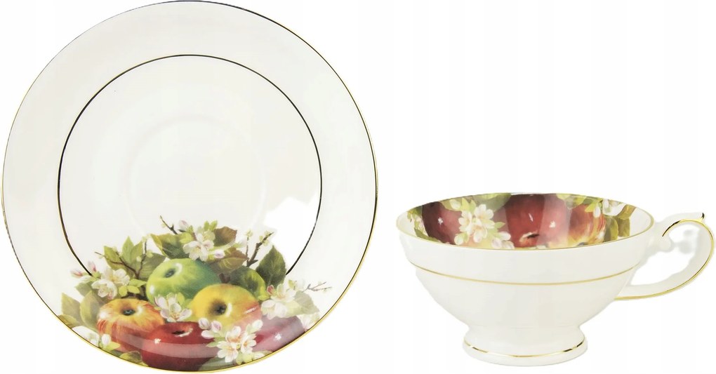 Csésze csészealjjal 170 ml alma virág elegáns ajándék