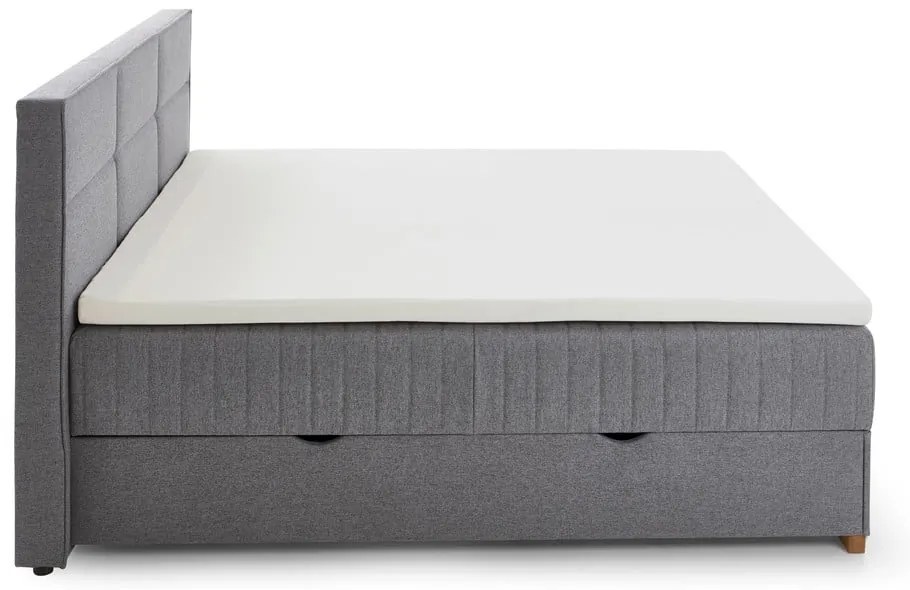 Szürke ágyneműtartós boxspring ágy 160x200 cm Tambo – Meise Möbel