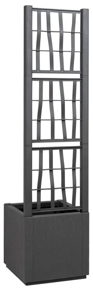 Sötétszürke Kerti Cserép Trellis-szel - 36x36x140 cm