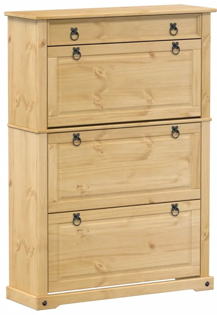 Corona tömör fenyőfa cipőszekrény 99x32x138 cm