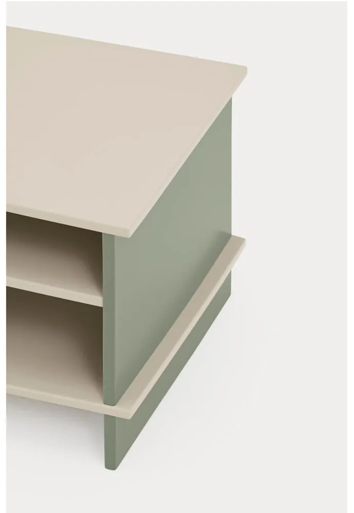 Zöld-krémszínű éjjeliszekrény Inari – Teulat