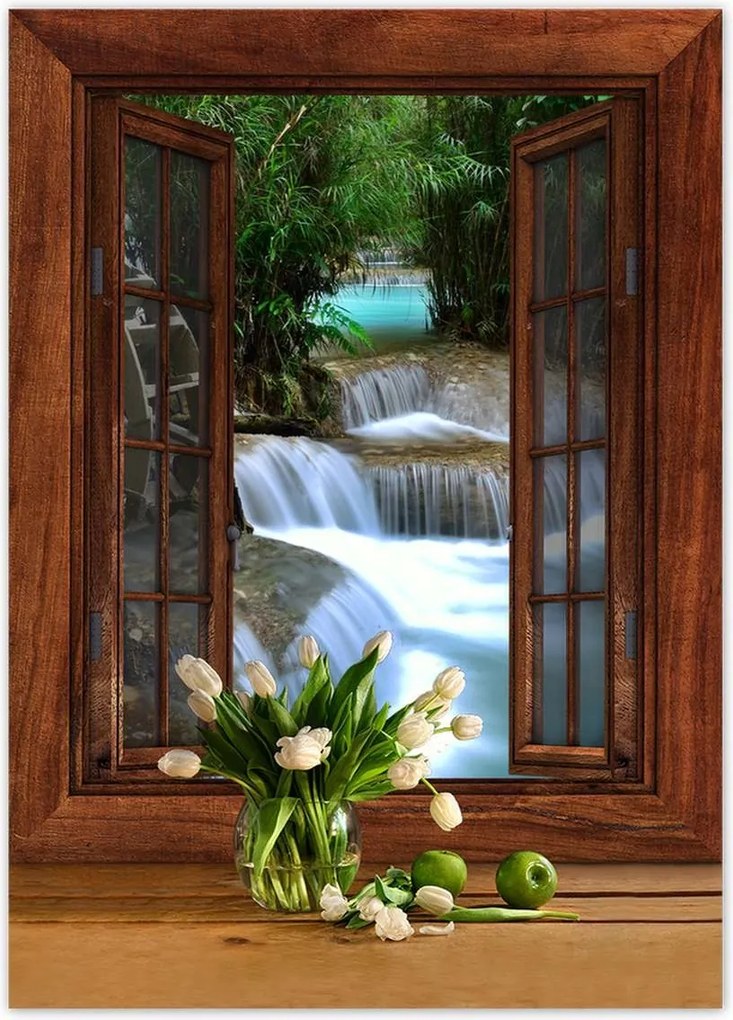 Poszterek 50x70 Fa malom a folyón