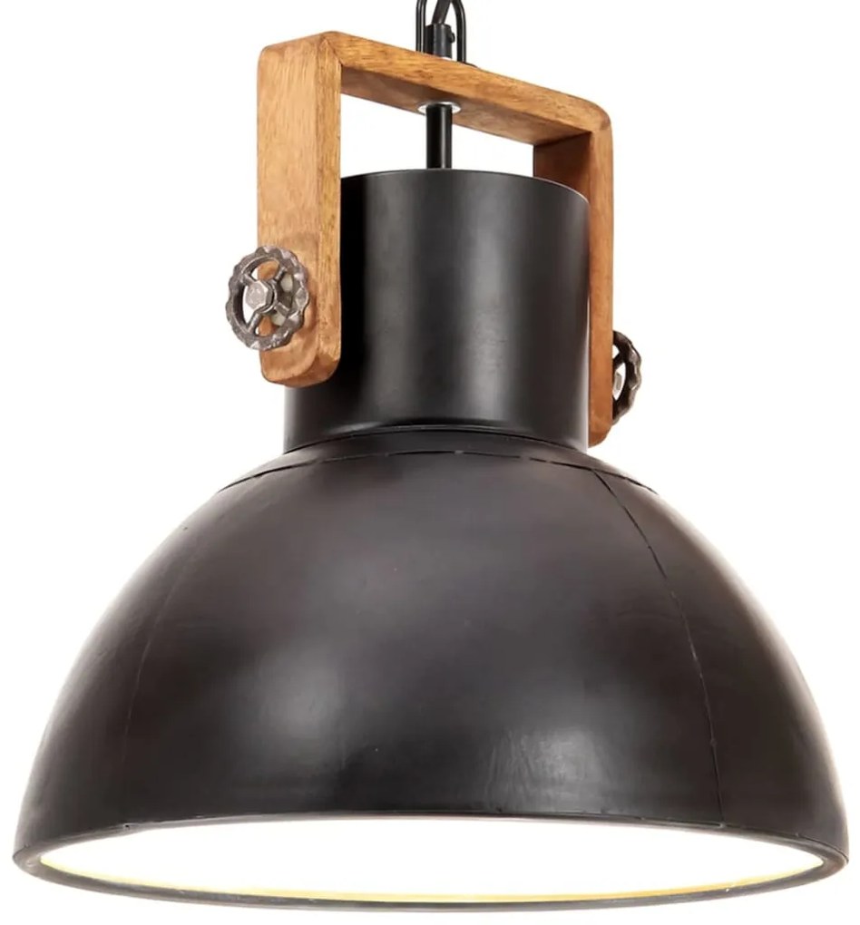 kerek fekete ipari függőlámpa 25 W 30 cm E27