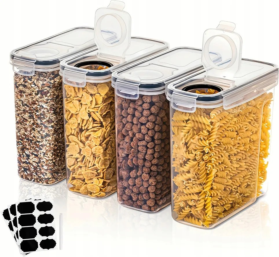 X4 Légmentesen Záródó Ételtároló Doboz Műanyag Légmentesen Záródó Doboz Szett 4L