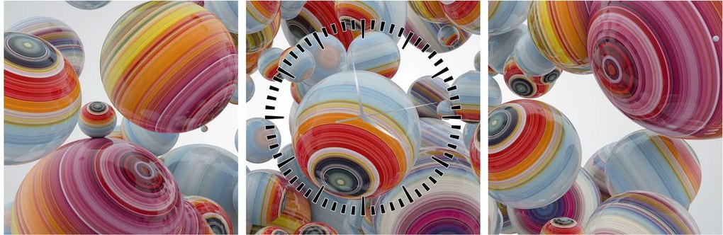 Festett gömbök képe (órával) (90x30 cm)