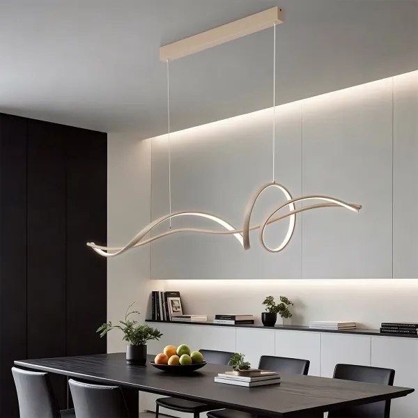 Brilagi - dimmelhető LED, kábellel függesztett csillár SIGNATURE LED/55W/230V 120x23 cm bézs + távirányító