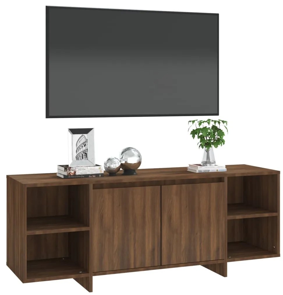 barna tölgy színű szerelt fa TV-szekrény 130 x 35 x 50 cm