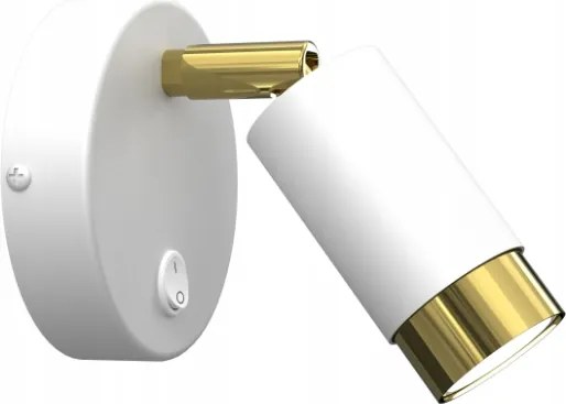 Ewilight Állítható fali lámpa Tube Lux miniGU10 kapcsolóval fehér/arany