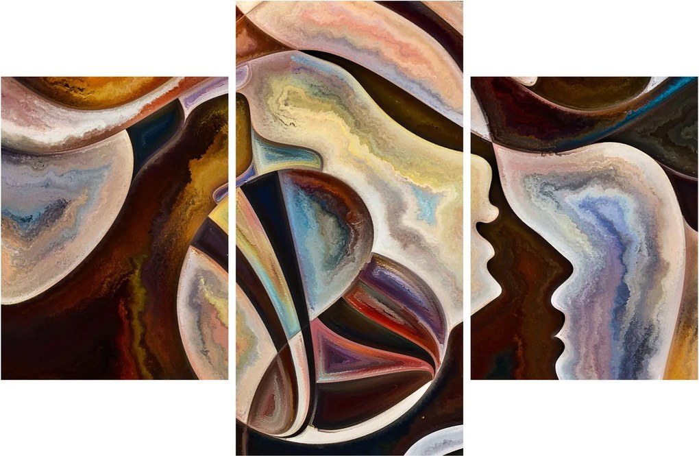 Kép - Absztrakció fejek (90x60 cm)