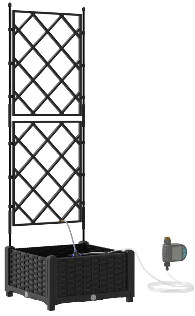 Kerti ültetők Fekete 40 x 40 x 126 cm Acél