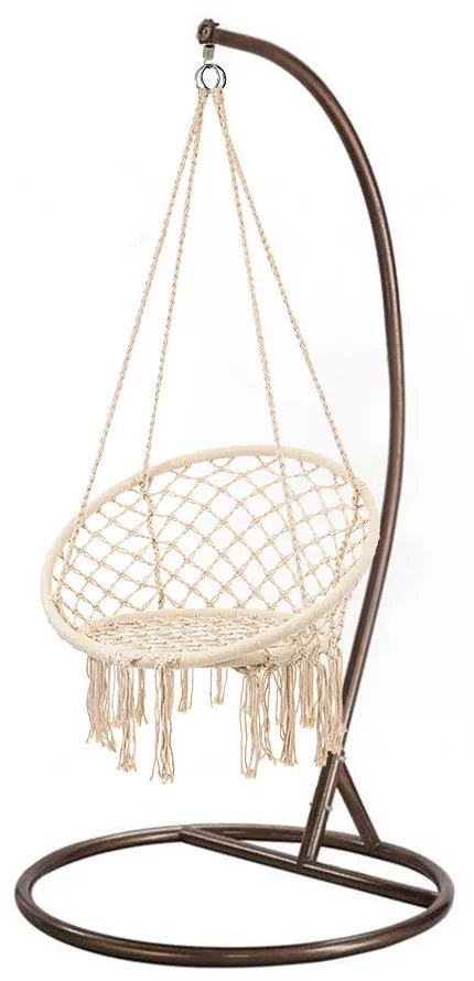 Cardenas függőfotel állvánnyal bézs-barna