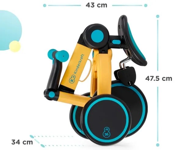 KINDERKRAFT 3v1 4TRIKE gyerek futóbicikli, rózsaszín