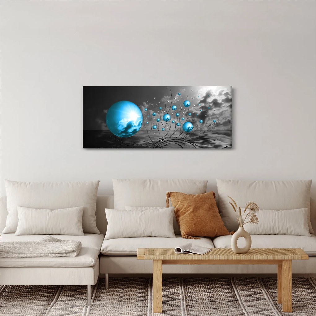 Sötétkék gömbök képe (120x50 cm)