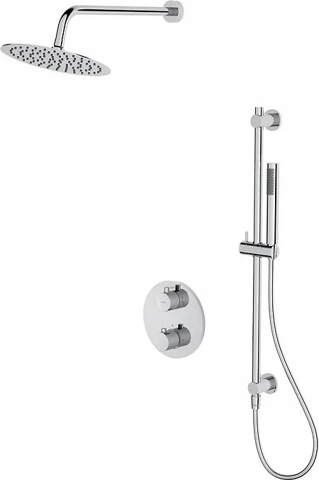 B552 Falsík Alatti Zuhanycsaptelep Szett Zen Termosztáttal, Króm (S952-0)