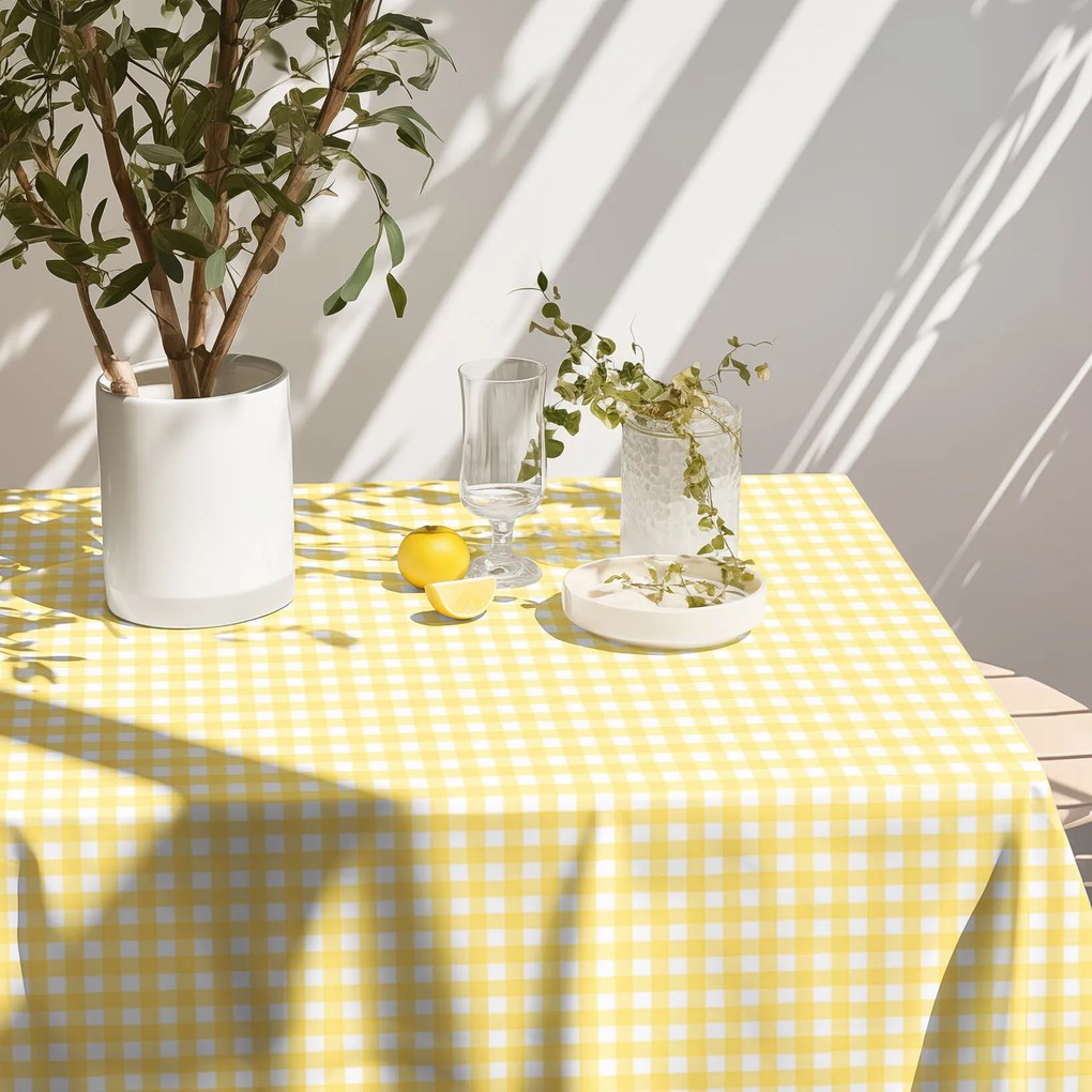Goldea teflonbevonatú asztlterítő - sárga kockás 80 x 80 cm