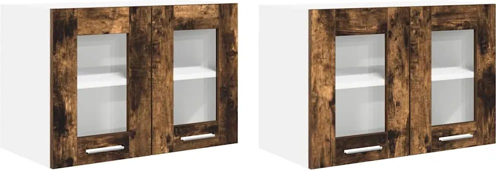 vidaXL Függő szekrény 2 pcs Füstölt tölgy 60 x 31 x 40 cm Faanyag