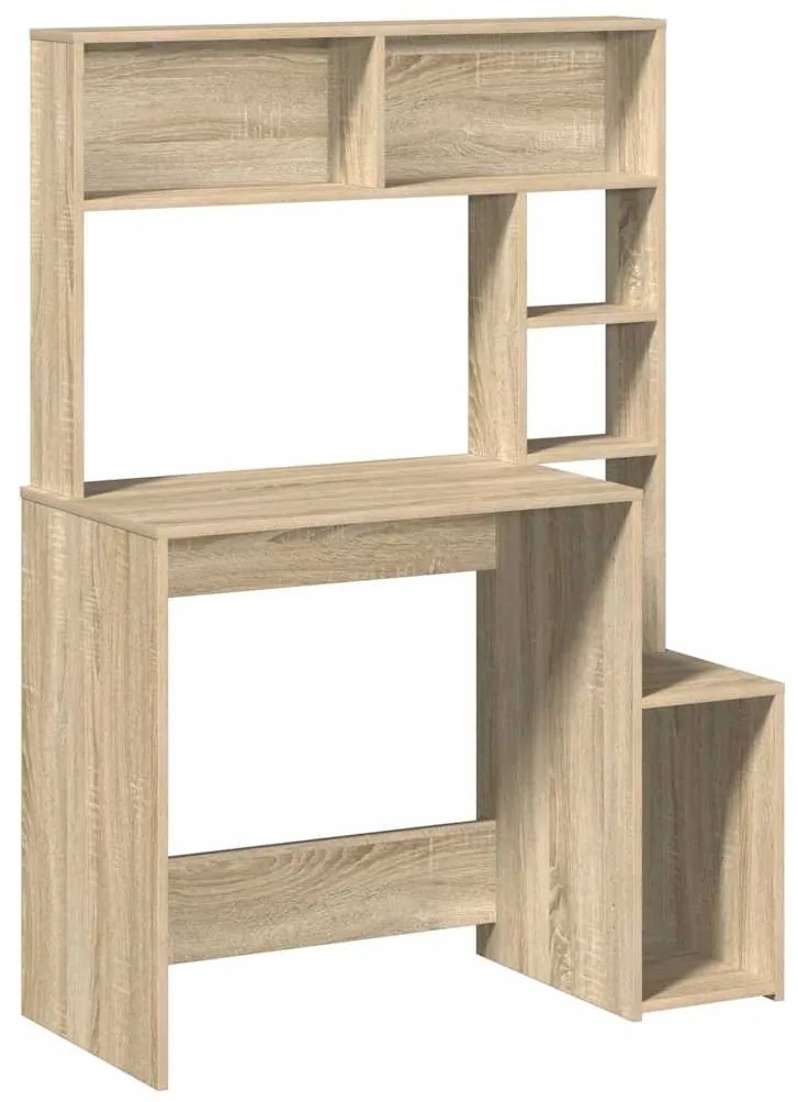 vidaXL sonoma tölgy szerelt fa íróasztal polcokkal 100x45x140 cm