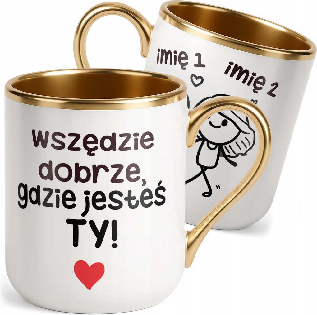 Prémium Arany Személyre szabott Bögre Valentin napra Szeretlek Ajándék