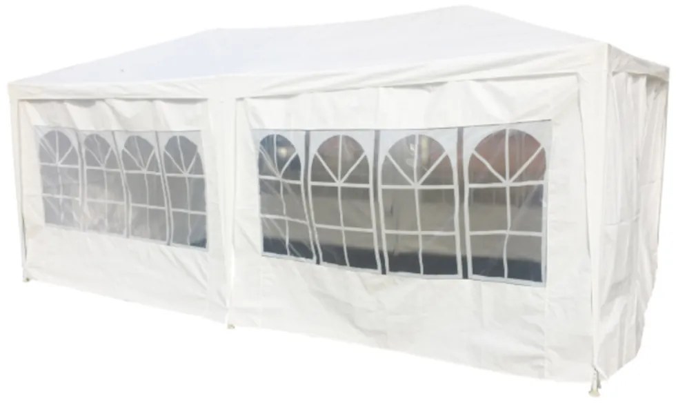 PRAKTIKER PAVILON OLDALFALLAL 3X6M 4 ABLAKKAL FÉMVÁZAS FEHÉR