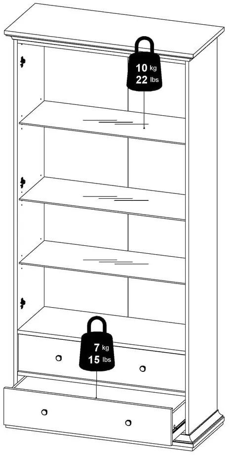 Szürke tálalószekrény 96x201 cm Paris – Tvilum