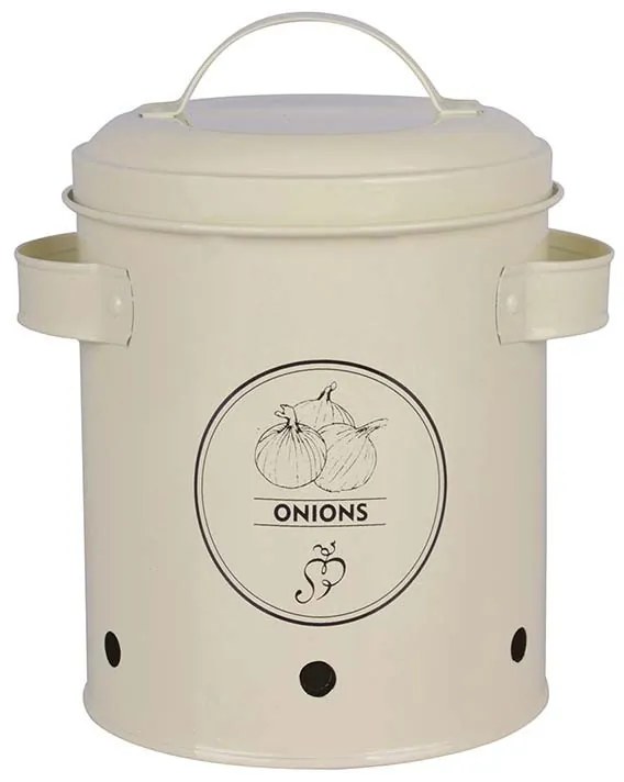 Vöröshagyma fém tároló, szellőző nyílással, 1,9 literes