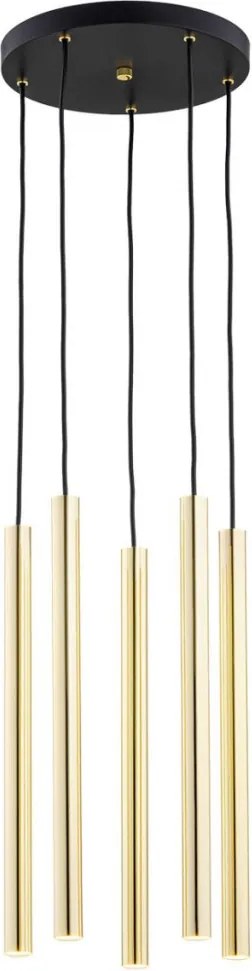 ARGON 2144 SICILIA Hengeres Függesztett Lámpa Sárgaréz, Fekete Struktúra G9 IP20