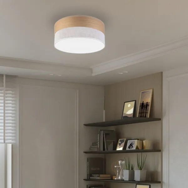 LED Mennyezeti lámpa SIRJA WOOD LED/20W/230V átm. 35 cm fehér/tölgy