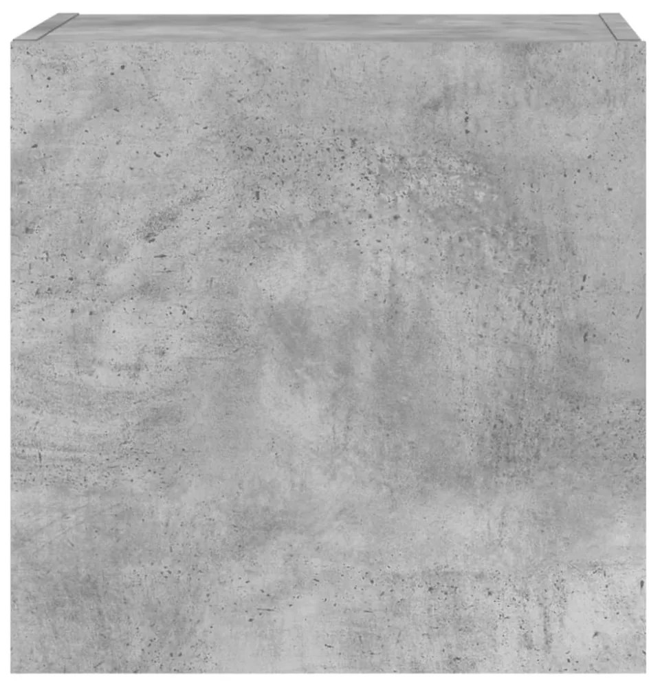 2 db betonszürke szerelt fa fali TV-szekrény 40,5 x 30 x 40 cm