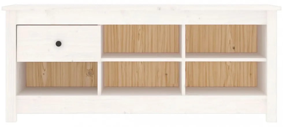 fehér tömör fenyőfa cipősszekrény 110 x 38 x 45,5 cm
