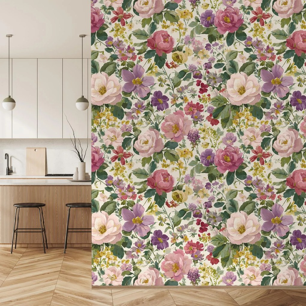 Fotótapéta - Mintás virágfestmény (147x102 cm)