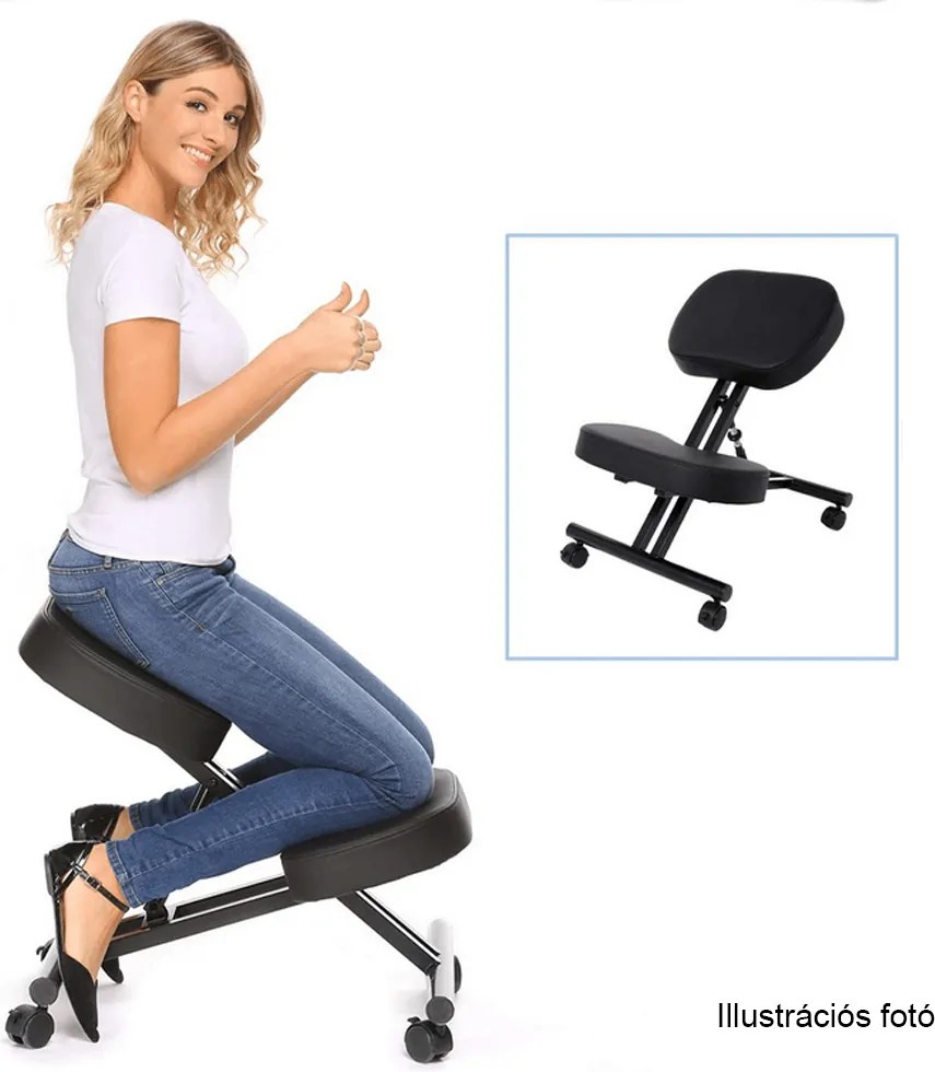 Ergonomikus térdelőszék, rózsaszín/bükkfa, GROCO
