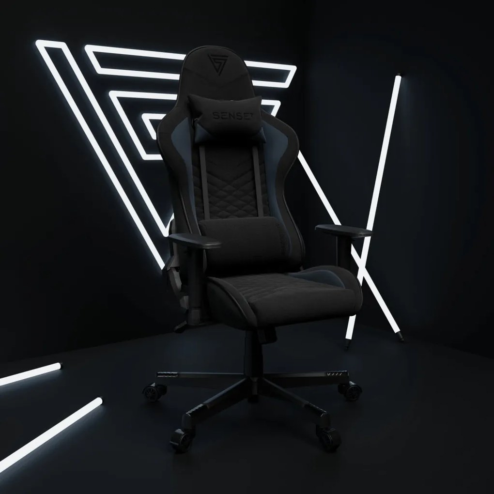 Gamer szék SENSE7 Spellcaster szövet fotel, fekete-kék.