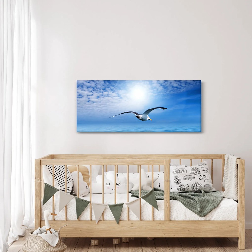 Kép - Sirály a tenger felett (120x50 cm)