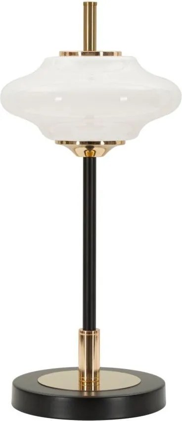 Fehér-fekete asztali lámpa üveg búrával (magasság 46 cm) Vintage – Mauro Ferretti