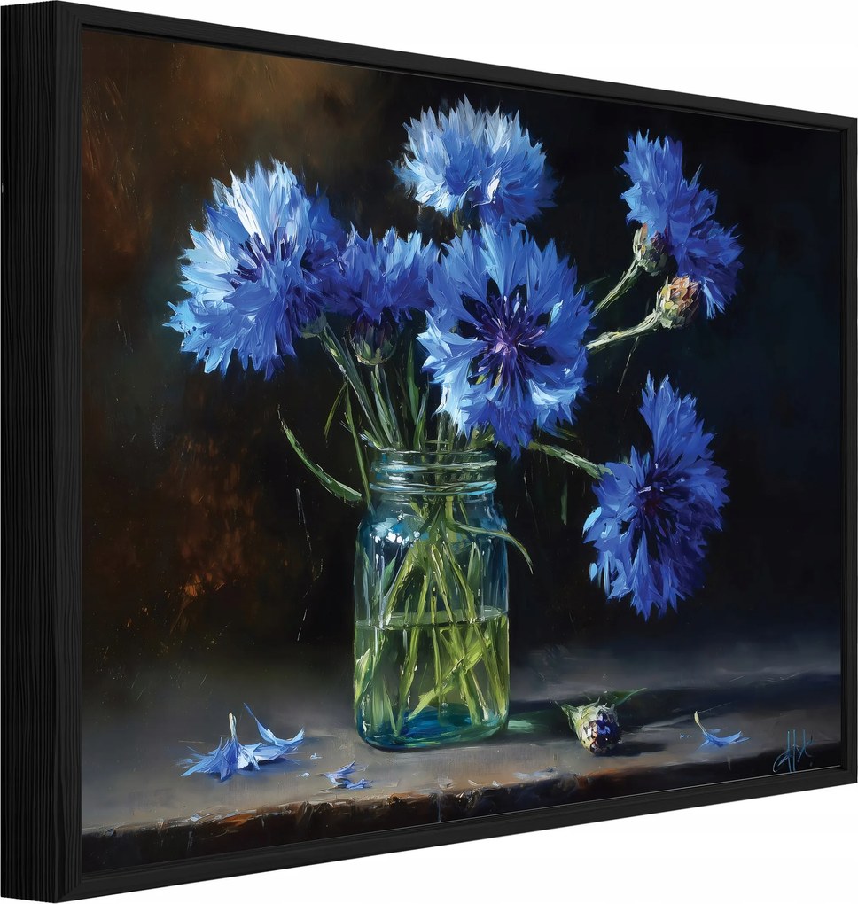 Vászonkép Fekete Keretben Virágok Vázában Nappali Hálószoba 100x70