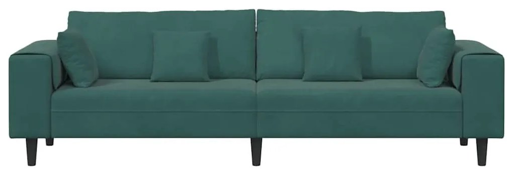 Bársony Kanapé párnával Sötétzöld 208 cm Bársony