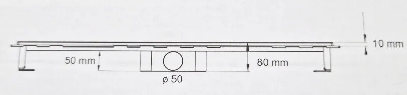 Carmine zuhanyfolyóka - rozsdamentes - 60 cm