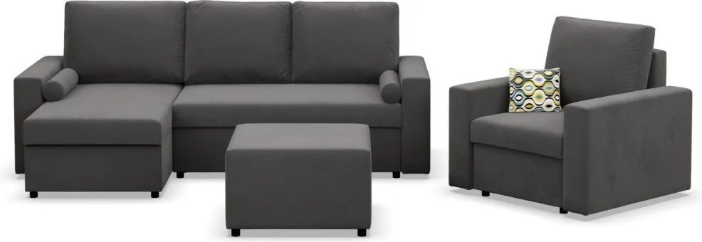 Zeus fotel, egyenes kartámasz, bársony, hab töltet, világosszürke