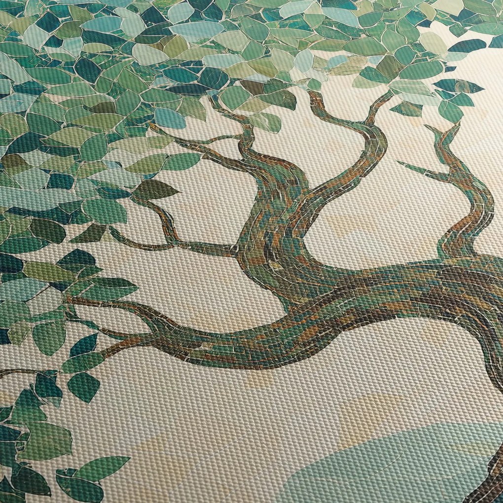 Kép – Elegáns mozaik fával (150x105 cm)