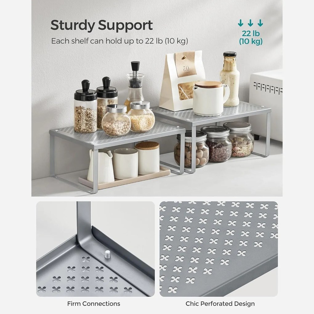 Konyhai fűszertartó rendszerező 2 db-os szett, ezüst