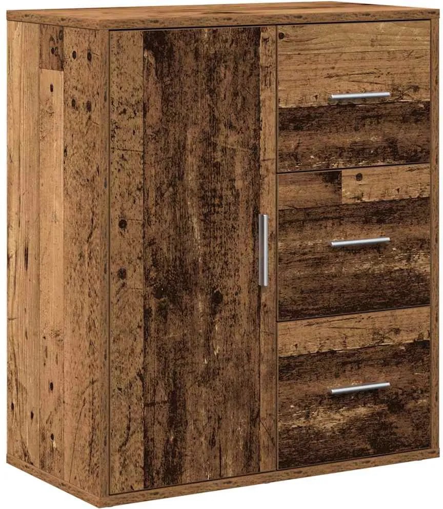 vidaXL Széf fiókkal Öreg fa 60 x 31 x 70 cm Faanyag