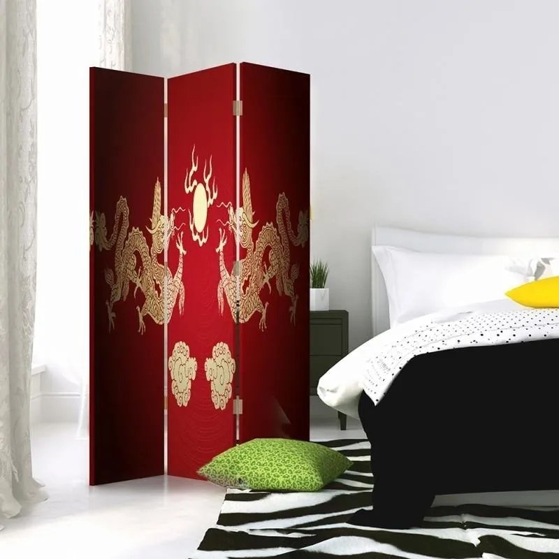 Gario Paraván Red Dragons Méret: 180 x 170 cm, Kivitelezés: Klasszikus paraván