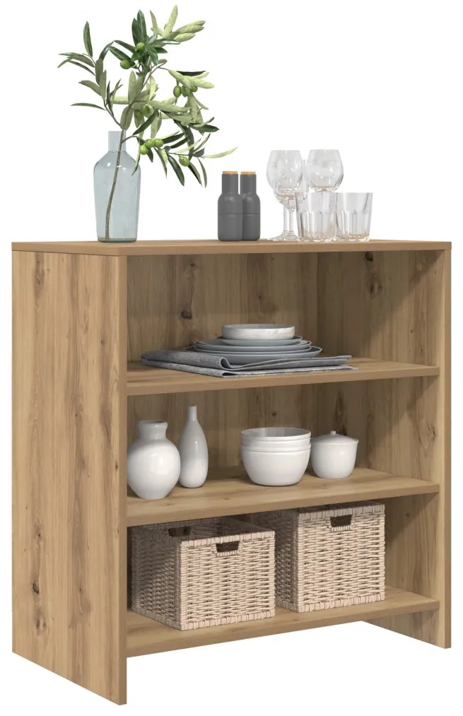 Büfé Tömör tölgy 70x41x75 cm Szerelt fa
