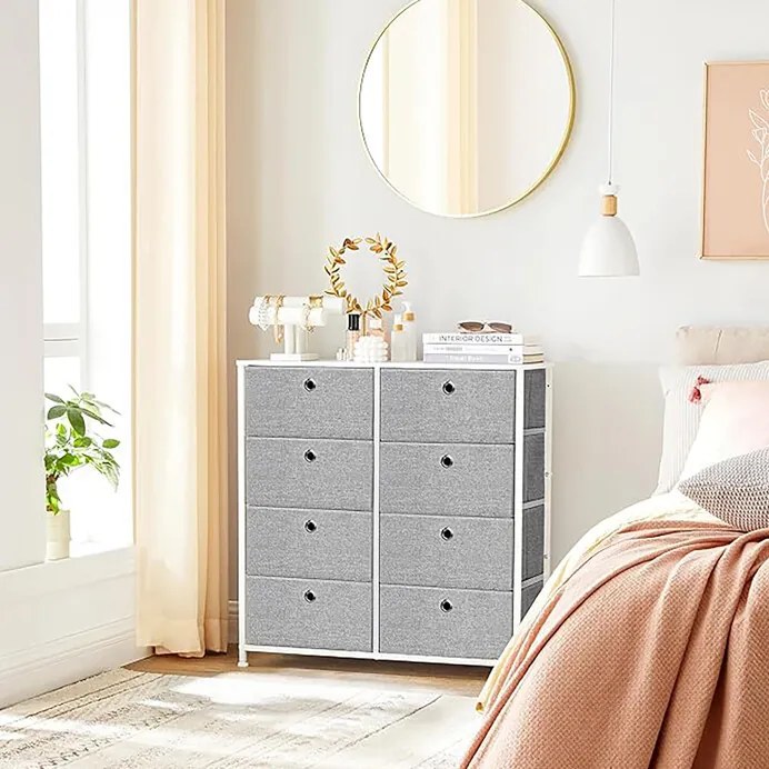 Fiókos szekrény 80x30x82 cm, fémvázzal, szürke színben AUK-E1024 GREY