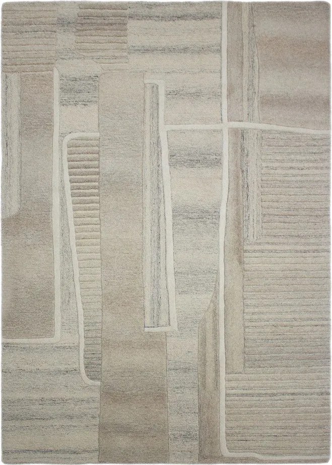 Szürkésbézs kézi szövésű gyapjú szőnyeg 200x300 cm Lira – Flair Rugs