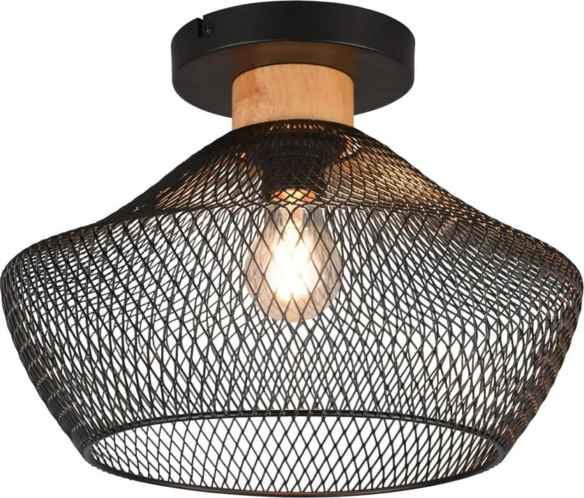 Fekete mennyezeti lámpa fém búrával ø 35 cm Valeria – Trio