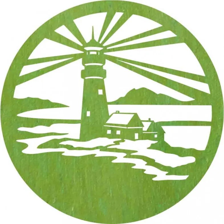 Sentop - Világítótorony modern festmény a falon - fa díszítéssel