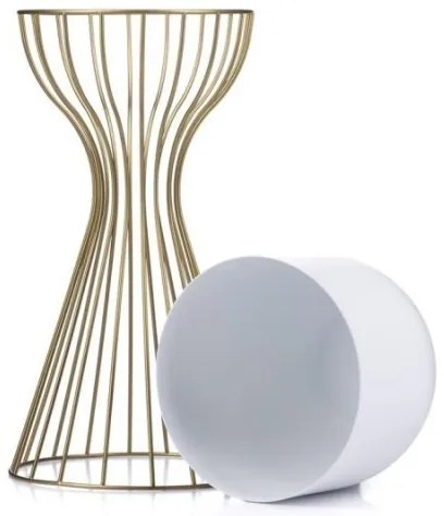 Fém virágcserép LOFT 46x20 cm arany/fehér